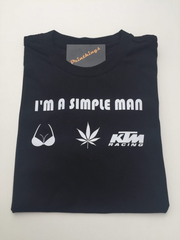 zwart t-shirt I'm a simple man